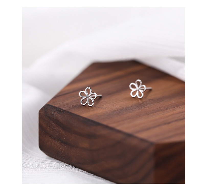 3g Weight Ear Studs Classification 1 Pair Quantity Street Occasion 925 Sterling Silver Material 1 Pair 925 Sterling Silver Flower Ear Studs