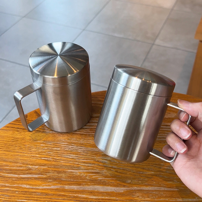 [Exportación de Alemania] 316 tazas de agua de acero inoxidable tazas de oficina dormitorio tazas de café y té con tazas de cubierta