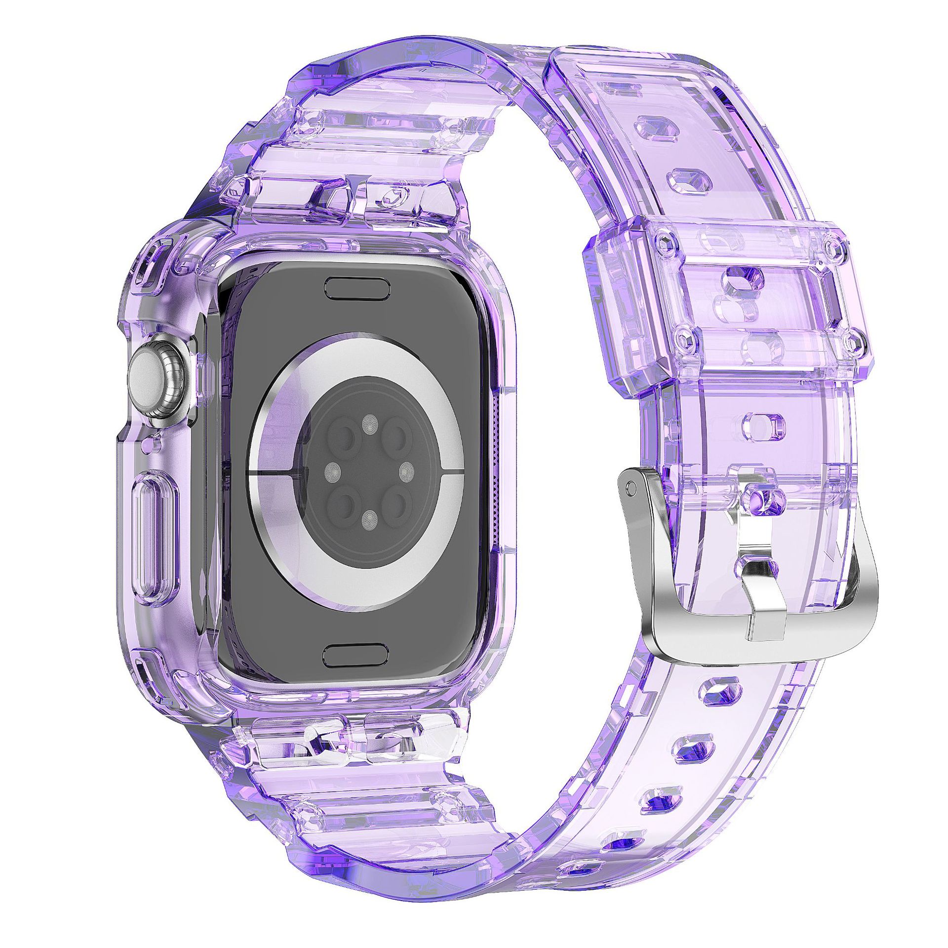 Applicable to the 46mm 10th generation silicone shockproof iwatchS10TPU one-piece strap with transparent glitter undefined