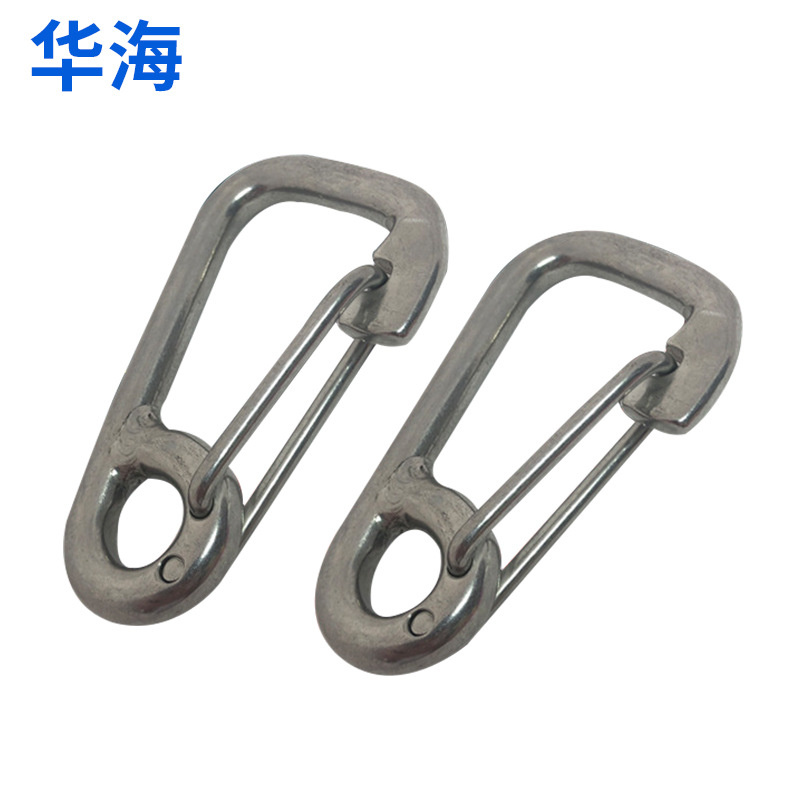批发304不锈钢弹簧钩简易弹簧钩7字快速扣简易钩船用索具绳索快挂