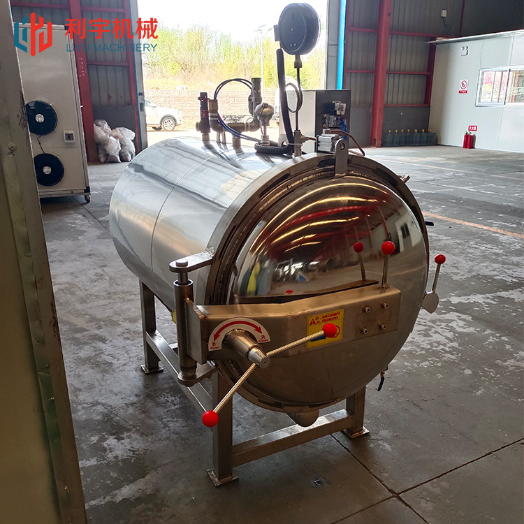 东北玉米卧式高压蒸汽灭菌锅  宠物食品杀菌锅  木耳菌种灭菌釜