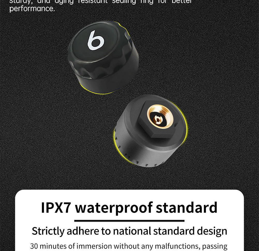 Ty01-6 Wheel-Mounted Tire Pressure Detector Solar-Powered Tire Pressure Monitoring High-Precision Wireless Rv Tire Pressure Tpms
