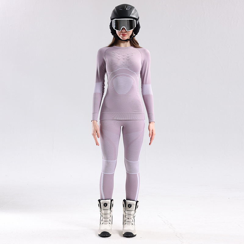 2025 ropa de esquí de secado rápido ropa interior térmica para exteriores para mujer traje deportivo ropa de compresión ropa interior funcional que absorbe el sudor invierno