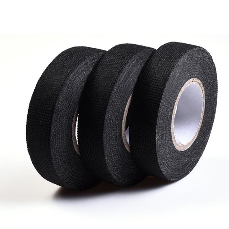 阻燃黑色布基线速胶带 涤纶布汽车线速胶带 黑色线速棉布胶带