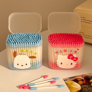 Hot-Selling Cartoon Pacha Dog and Cat Cotton Swab Stick Household Double-Ended Pointed Ear Scoop Cotton Swab Girl Heart Makeup Cotton Swab