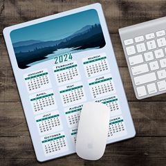 跨境熱采2024日曆鼠標墊年曆鼠標墊辦公鼠標墊桌墊滑鼠墊mousepad