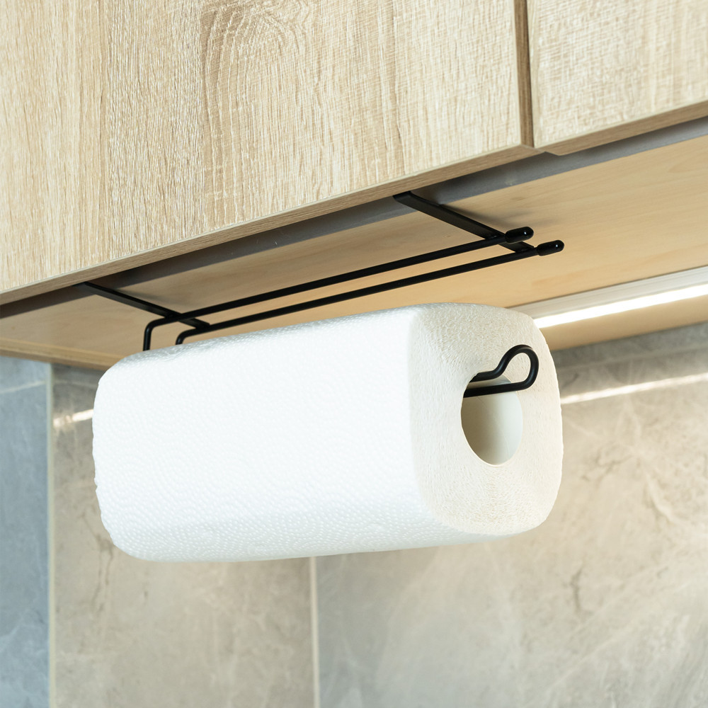 Kitchen Paper Towel Holder Lazy Rag Hanger High Manganese Steel Punch-Free Creative Wall-Mounted Roll Paper Holder Rag Storage Rack