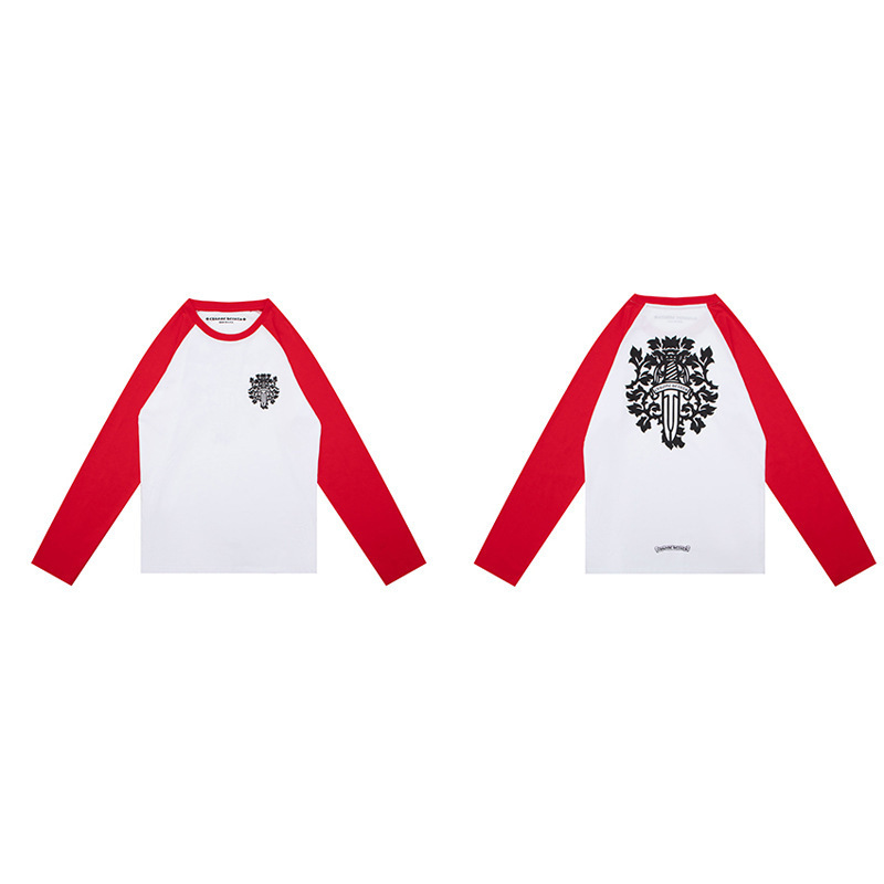 2025クロスボーダートレンディブランドクロウ初春新作ラウンドネック長袖サンスクリットプリント長袖Tシャツスポット卸売|undefined