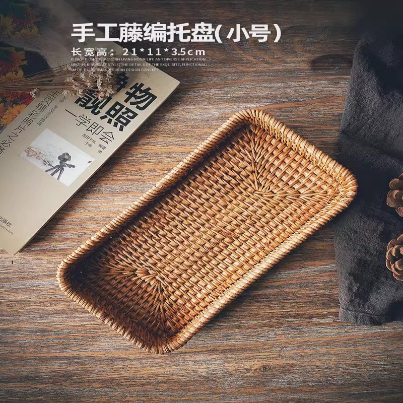 Cesta de almacenamiento de ratán, cesta de frutas, cesta para bollos al vapor, cesta de bambú para pan y refrigerios, cesta de picnic