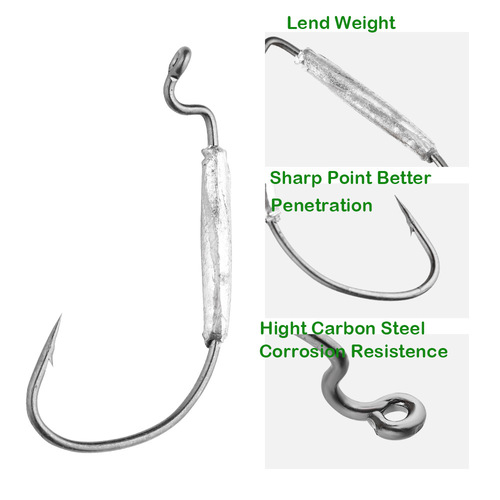 Lead-Free Crankbait Hook, Crank Lead Head Hook, Anti- snagging Lure Soft Plastic Hook 3.5g 5g 7g 10g Wholesale