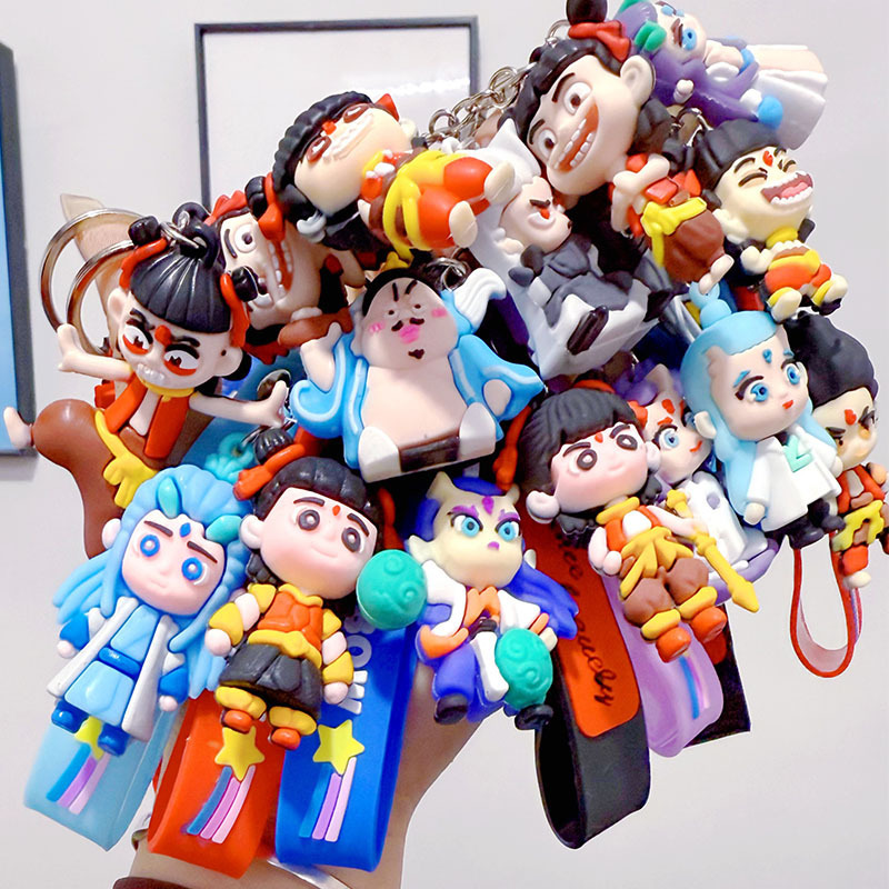 Animation Nezha 2 Magic Boy Naohai Douyin Same Style Trendy Toy Doll Keychain Small Pendant Pvc Soft Rubber Accessories in Stock Animation Nezha 2 Magic Boy Naohai Douyin Same Style Trendy Toy Doll Keychain Small Pendant Pvc Soft Rubber Accessories in Stock