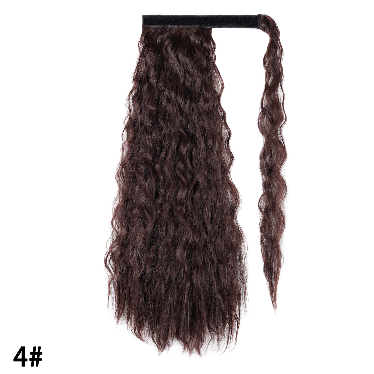 Lockig hästsvans av syntethår med kardborrefäste_voghion.com