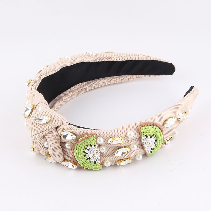 Elegant Lady Star Fruit Solid Color Cloth Inlay Artificial Rhinestones Artificial Pearls Hair Band display picture 4