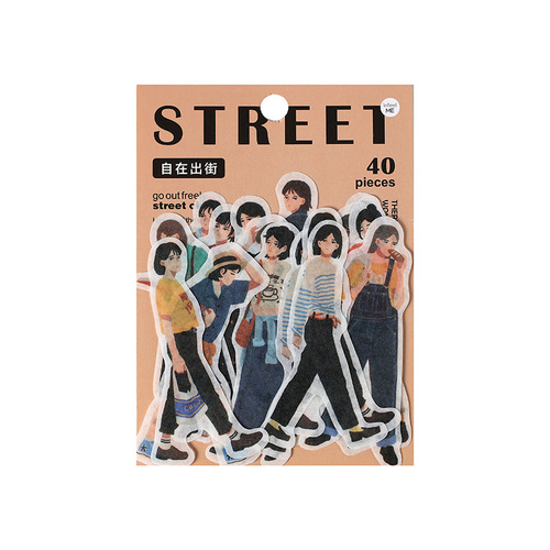 Infeel.Me Japanese paper sticker pack Street style girl series literary girl handbook DIY decorative stickers 40 sheets 6 styles
