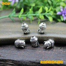 合金藏银佛头隔珠复古仿银批发手串项链服装diy饰品配件