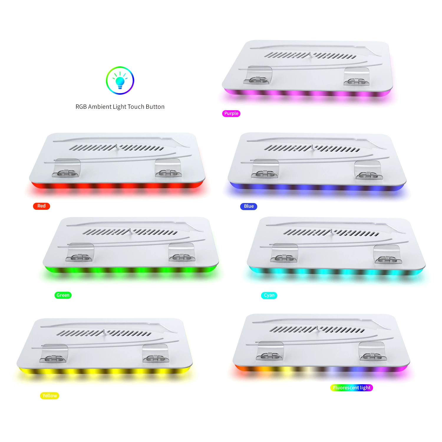 Хостинг-основание для охлаждения PS5SLIM с RGB подсветкой, универсальная подставка для PS5, место для держателя, полный комплект гарнитуры