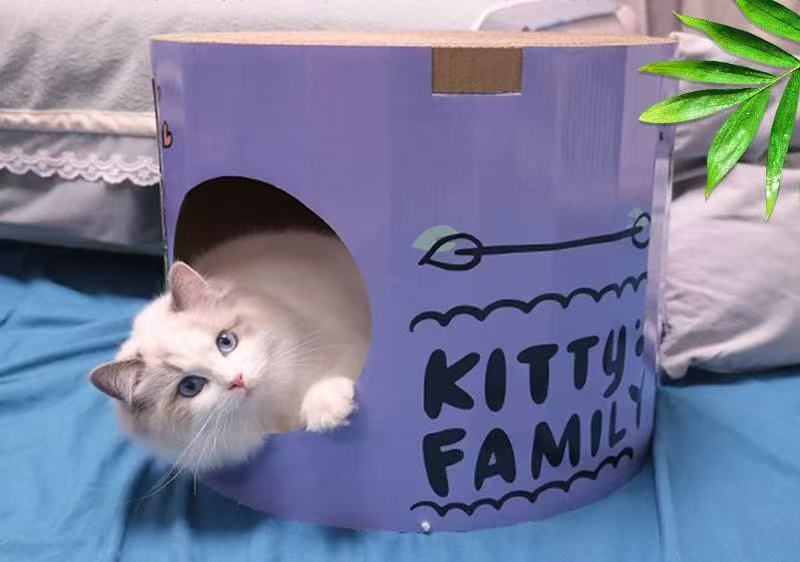 Wholesale cuatro estaciones generales gato gato gato agarrar tablero de té de leche barril de papel corrugado doble capa gato villa garra de molienda no desgaste