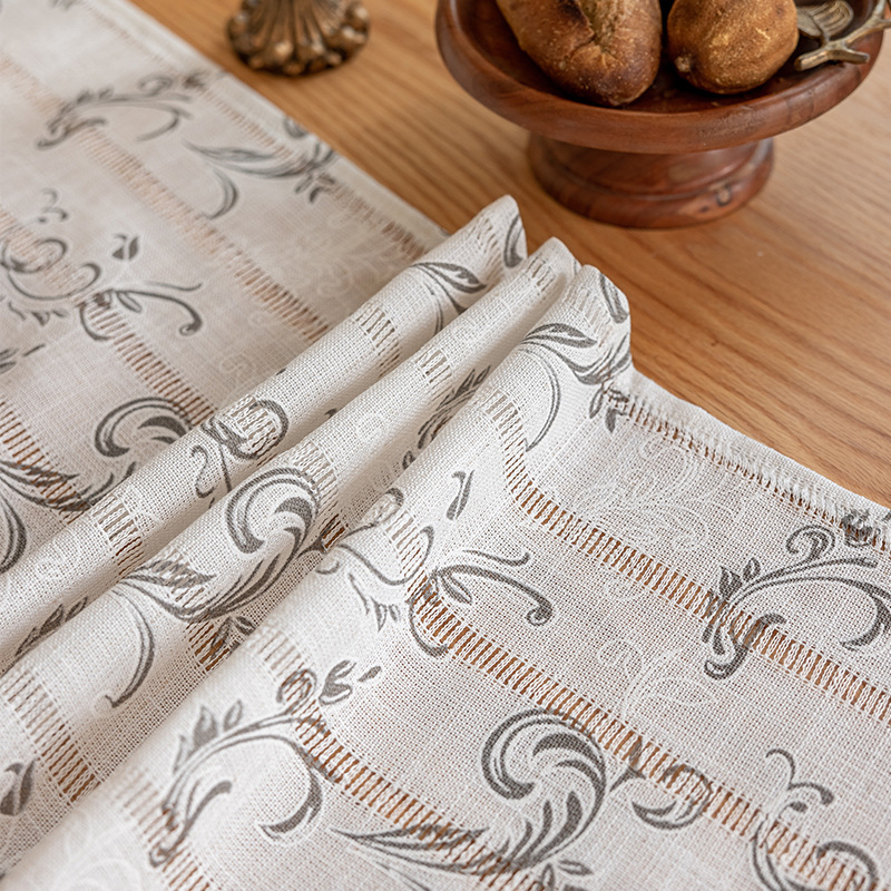 Nueva bandera de mesa bordada al estilo chino, a prueba de polvo y antideslizante, barra larga, mesa de té hueca de poliéster, tela decorativa, suministro directo de fábrica