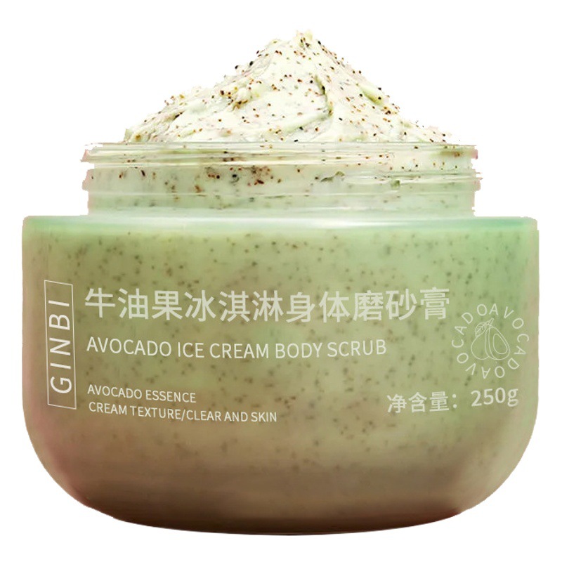 Exfoliante de helado de aguacate 250g piel suave exfoliante limpieza profunda fabricante de aminoácidos