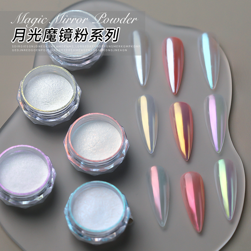 Cross-border Haili Nail Art Moonlight Powder silver Magic Mirror Powder Super Bright Pearlescent Powder Strict Selection Glitter Powder Ice Transparent Color Aurora Powder Cross-border Haili Nail Art Moonlight Powder silver Magic Mirror Powder Super Bright Pearlescent Powder Strict Selection Glitter Powder Ice Transparent Color Aurora Powder