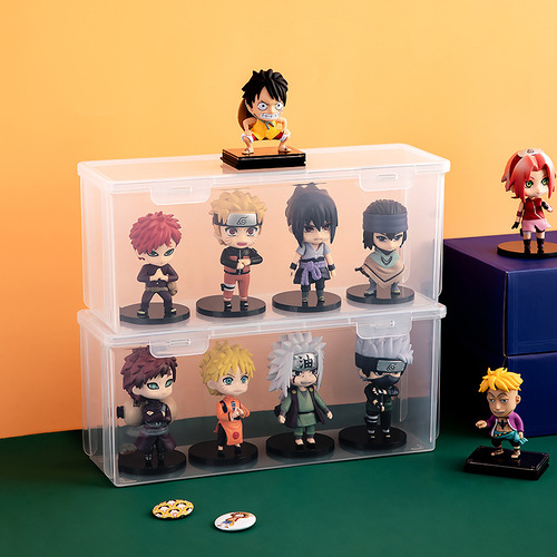 LEGO toy desktop storage box transparent plastic blind box storage rack bubble Mart figure display