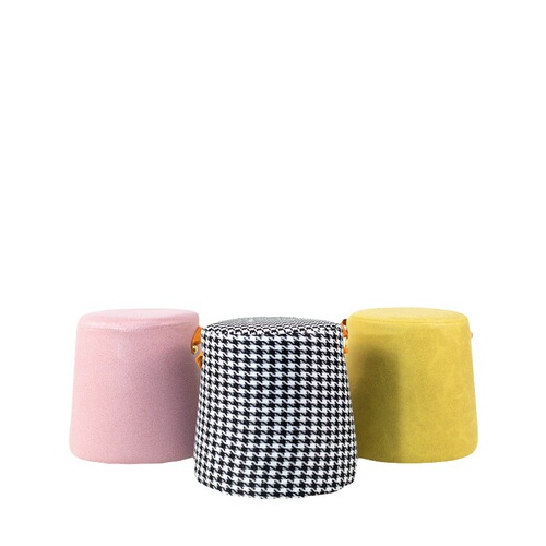 Home-use portable low stool simple shoe bench board stool living room coffee table sofa bench wooden small stool creative leather stool