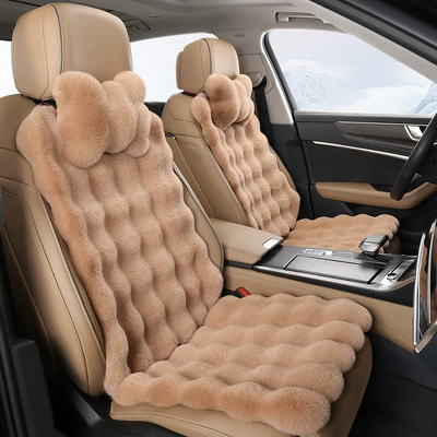 Seat cushion, seat cover Cushion Imitation Rabbit Hair Three-piece