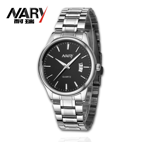 NARY/Nary new watch men's fashion business steel belt quartz watch factory direct sales 6115