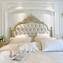 欧式高端复古双人床美式乡村实木雕花公主床1.8米法式婚床宫廷床