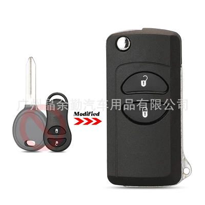 Suitable for 2/3/4 key Jeep modified folding remote control car key replacement shell (Car Keys) - 2-keys