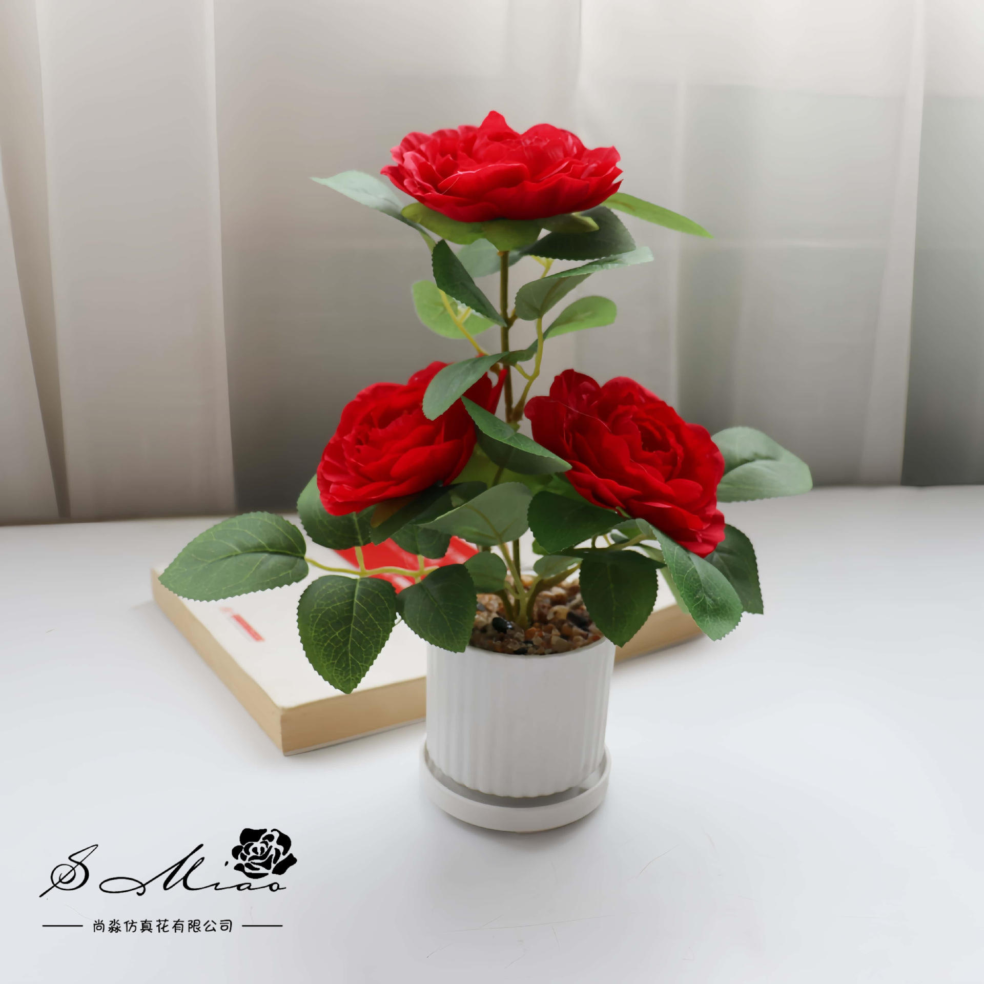 Flores falsas de alta calidad camellia pequeña flor de bonsai de moda decoración creativa plantación verde artificial simulación maceta image 7