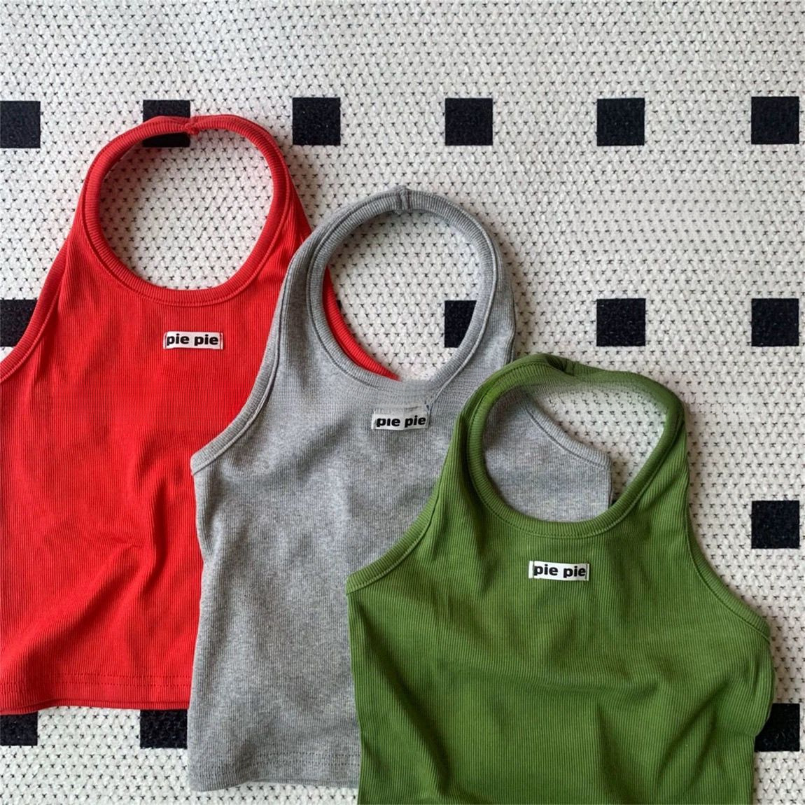 Girls Korean Style Halterneck Sling Summer Sweet and Cool Style Camisole Fashionable Stylish Foreign Style Baby Girl 0200A035