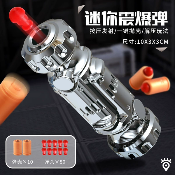 Silver plating 1 firing gun + 10 shell casing 80 bullet head