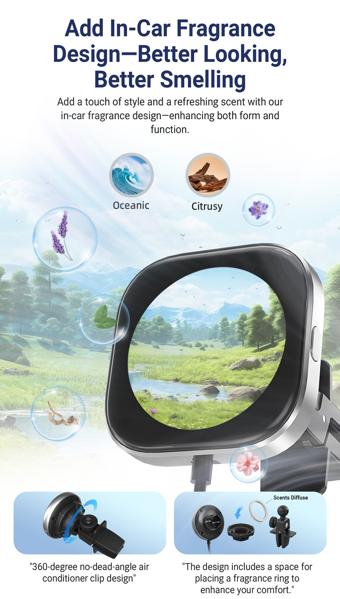 New Model with Screen, Wired to Wireless Carplay Portable Adapter for Apple Screen Projection