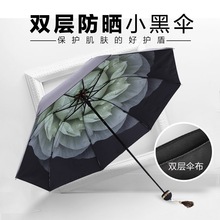 高颜值防晒超强防紫外线双层太阳伞黑胶晴雨两用雨伞遮阳伞upf50