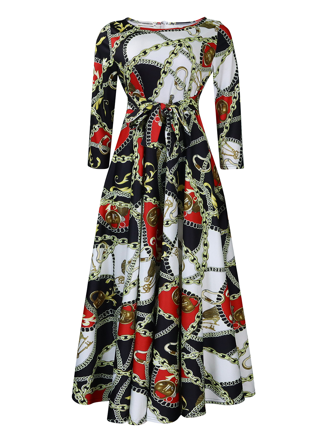 Plus Size African Print Maxi Dress Stylish Floral Design Tie Neck Flowy Silhouette Spring Summer Occasion Wholesale