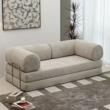 压缩沙发复古客厅现代简约折叠两用小户型模块沙发布艺懒人沙发床