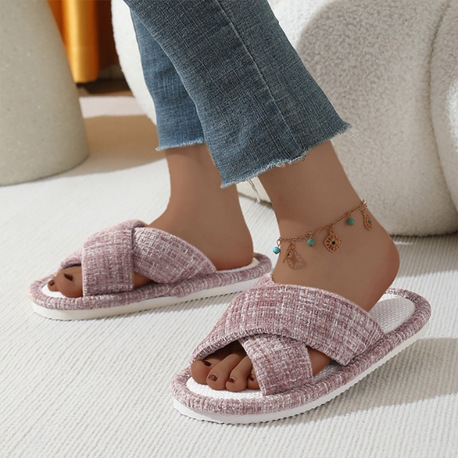 Zapatillas de lino transpirables, zapatillas de lino para mujeres silenciosas y cómodas en el hogar japonés de cuatro estaciones, zapatillas de algodón para hombres