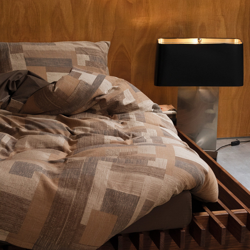 Retro Wabi-Sabi Style Cotton Yarn-Dyed Jacquard Autumn and Winter Brushed Warm Bedding Four-Piece Set High-End Quilt Cover