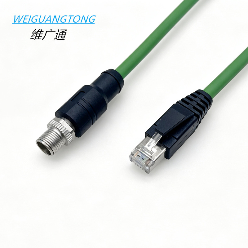 M12 X-Type Male 8-Core to Rj45 Connector Industrial Ethernet Cat6 Waterproof Connector M12 X-Type Male 8-Core to Rj45 Connector Industrial Ethernet Cat6 Waterproof Connector