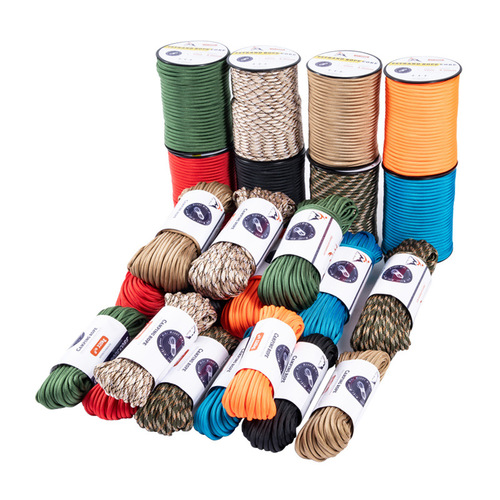 Outdoor 50M nylon 9 core paracord camping emergency paratrooper wind rope tent canopy rope 4mm thick cross-border parachute rope