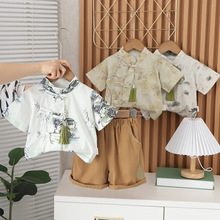 儿童短袖套装纯棉男童T恤宝宝夏季童装女童短裤婴儿衣服夏装批发