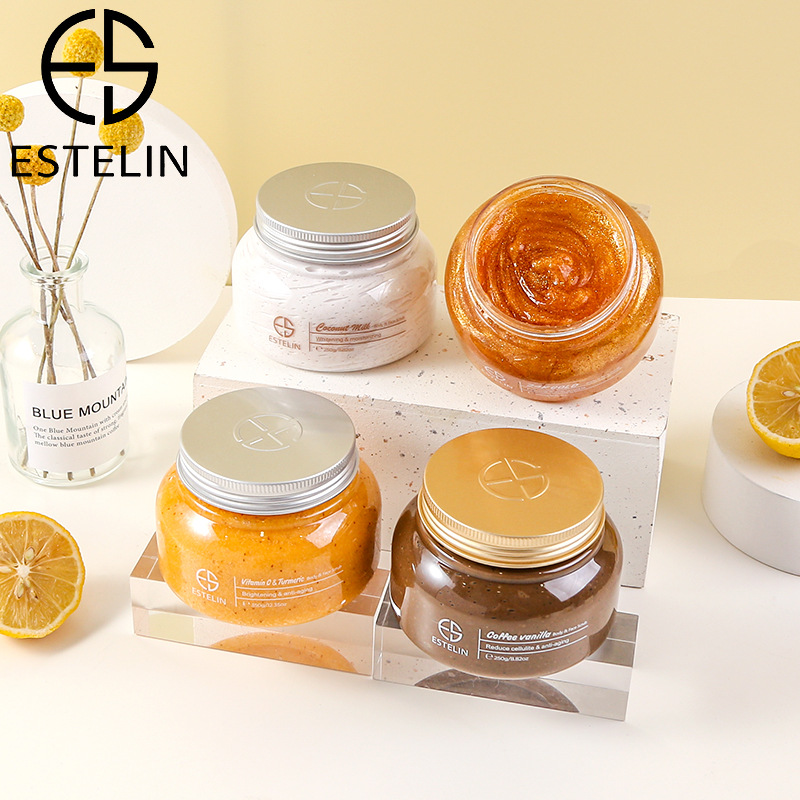 VC Turmeric Fruit Body Scrub Shower Back Foot Hand Foot Bath Milk Bath Salt Exfoliating Body Scrub
