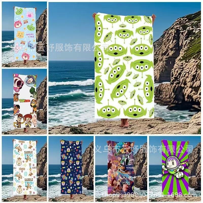 Cartoon Toy Story Children's Microfiber Absorbent Beach Towel Sports Swimming Quick-Drying Children's Bath Towel