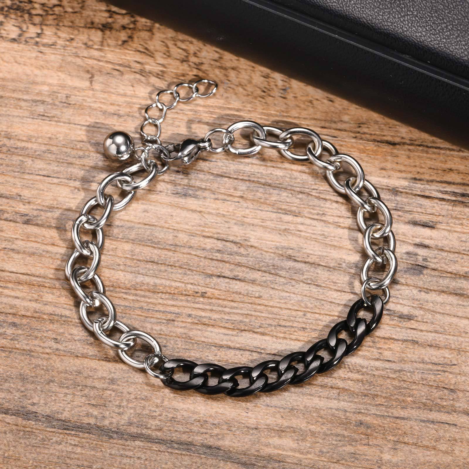 Casual Hip Hop Bola Única Acero Inoxidable Metal Mixto Hombres Pulsera De Cadena Pulseras De Cadena Para Hombre display picture 3
