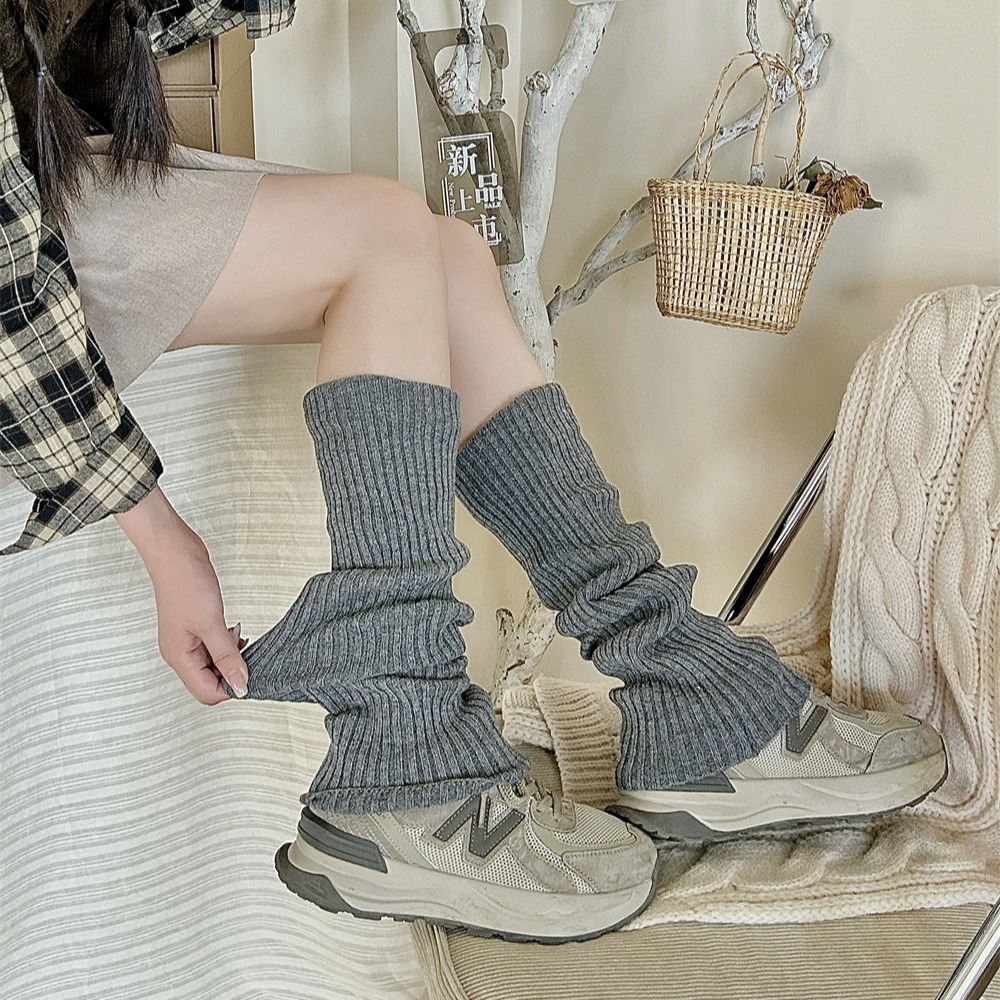 Y2g cubierta de la pierna suelta chica caliente botas de desgaste cubierta adelgazante Otoño e Invierno botas de nieve cubierta de la pierna suave glutinoso JK calcetines de pantorrilla para las mujeres