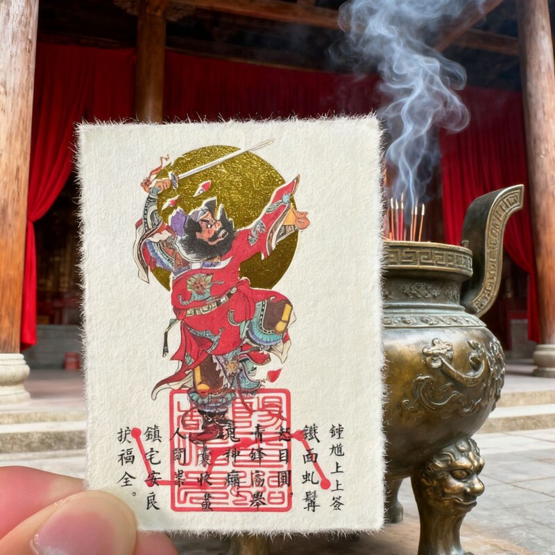Little Red Book's New Product, the Same Style as the Taoist Taoist Zhong Kui Hand-Painted Mobile Phone Sticker, Protects the Body and Blesses the Entrance Door of the House
