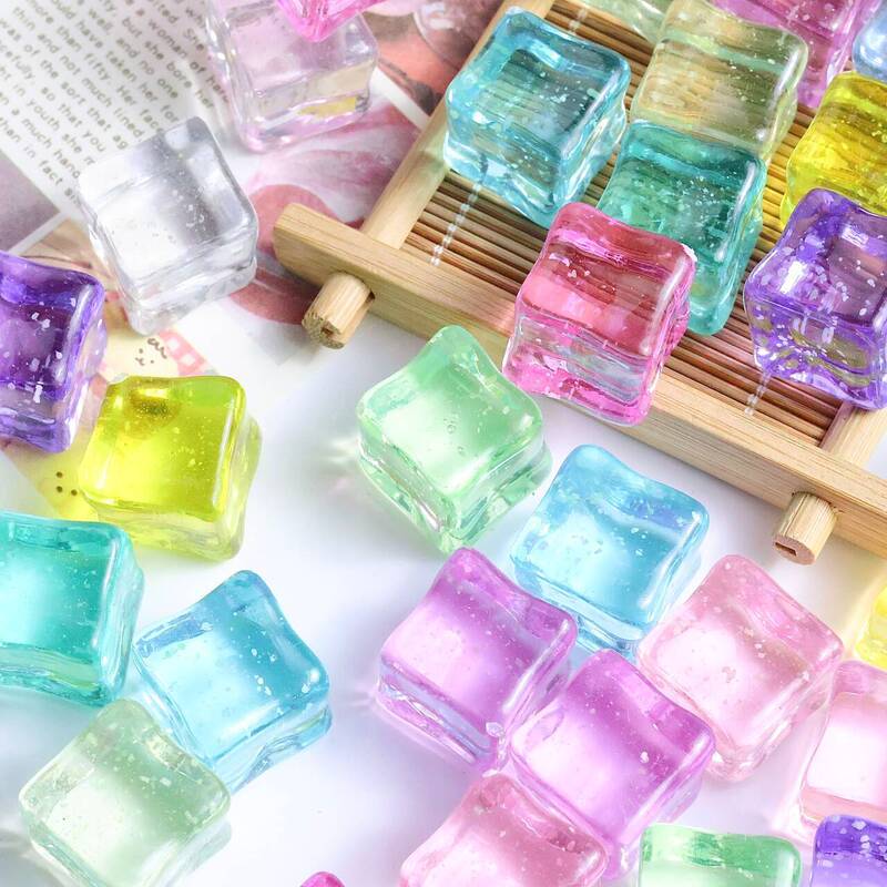 18mm luminous starry sky fine flashing large ice firefly luminous ice blind bag simulation food play cream glue ornaments