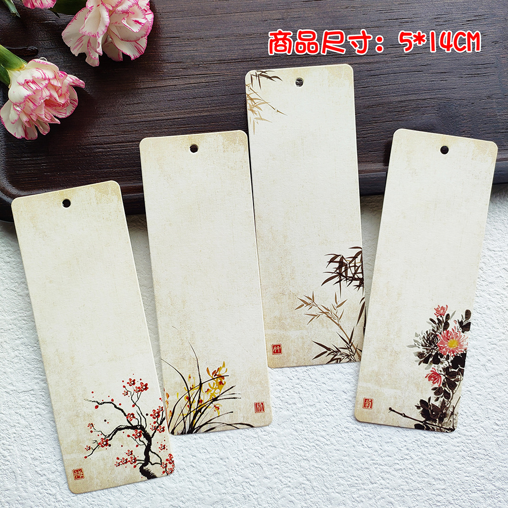 40 marcadores de estilo chino creativos tarjetas colgantes pequeñas flores y pájaros festivales retro deseos regalos de deseos tarjetas pequeñas