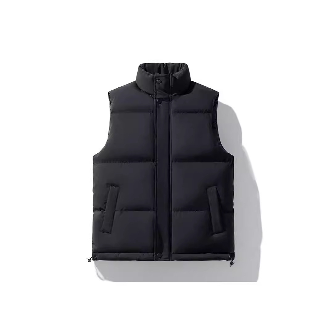 Chaleco de algodón grueso para hombre – Cuello alto, ideal para el invierno, negro/blanco/azul real, tallas M-8XL_voghion.com
